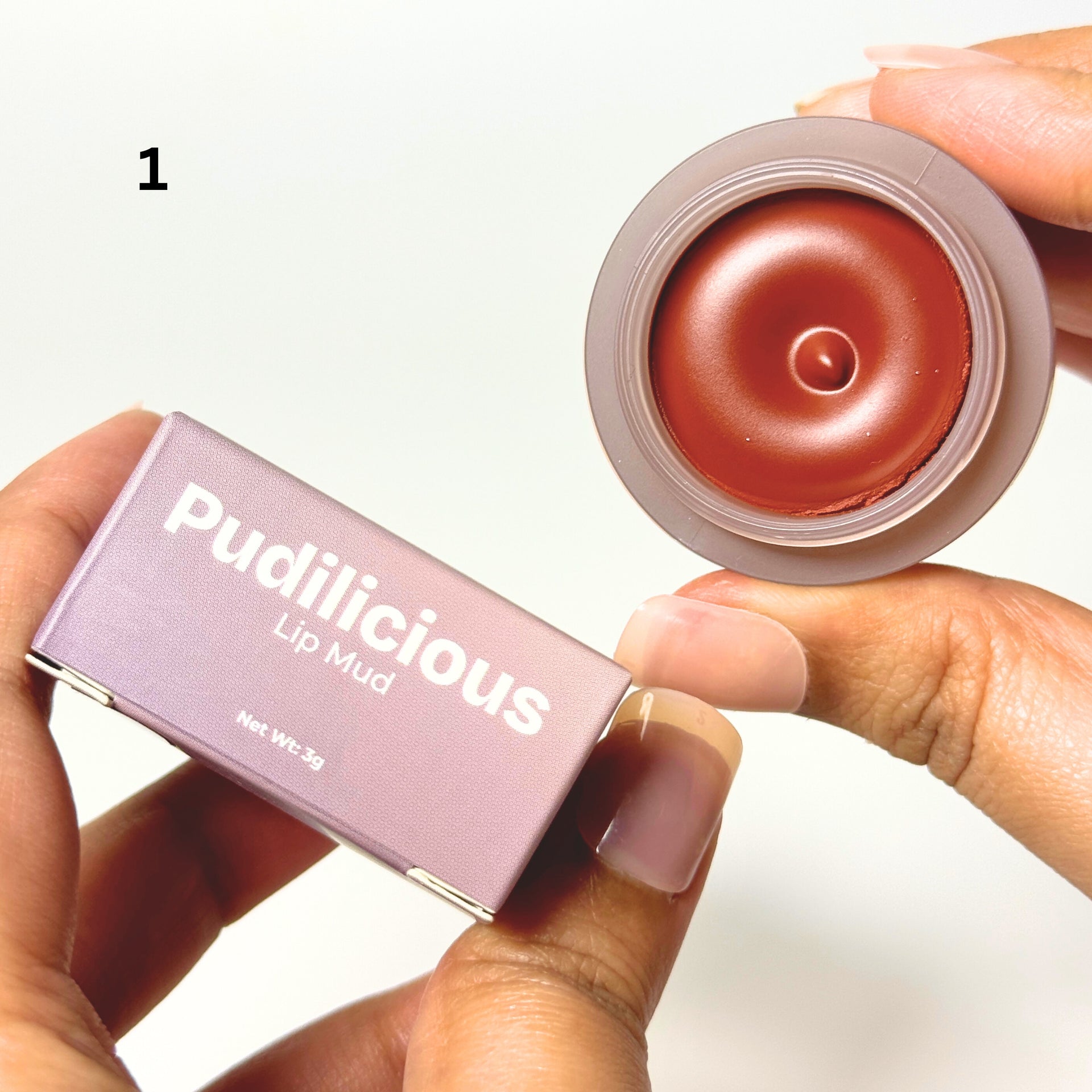 Shade 1 Brown Pudilicious Lip Mud Cruelty-Free | Vegan | Multi-Use Makeup Essential