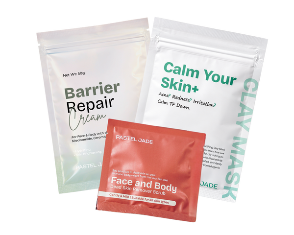 Blackhead & Pore Clearing Facial Kit (Scrub · Calm Your Skin+ · Barrier Repair Cream Refill)
