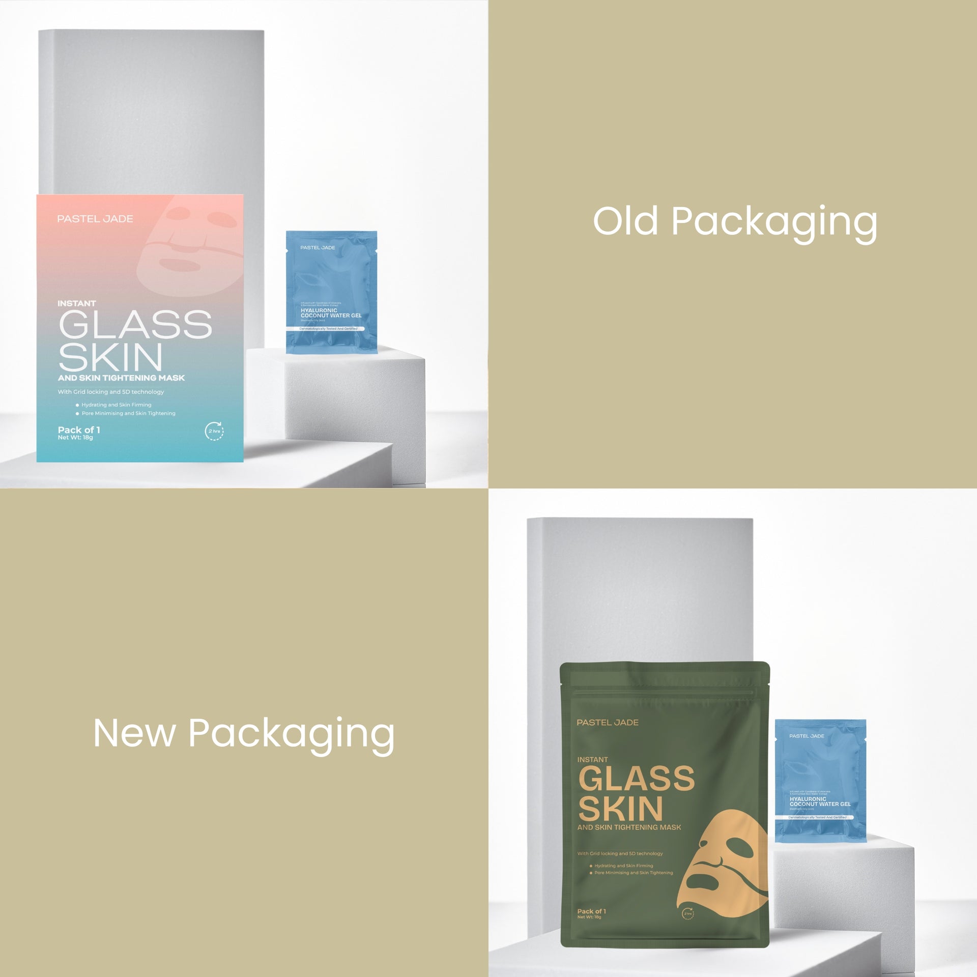 Glass skin mask mini coconut gel oily trial+  1 glass skin mask