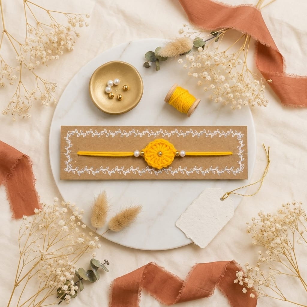 Crochet Sunflower Rakhi