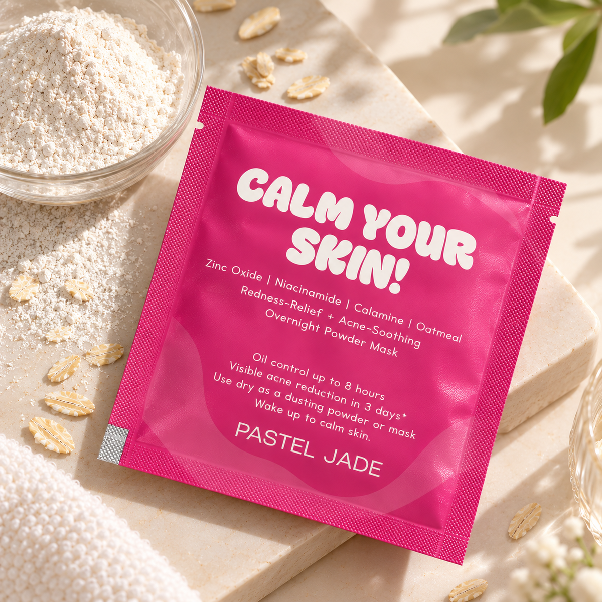 Calm Your Skin! Targets acne, redness, pigmentation, oiliness, dry patches, sensitivity, flare-ups & barrier damage — for all skin types that are prone to breakouts.