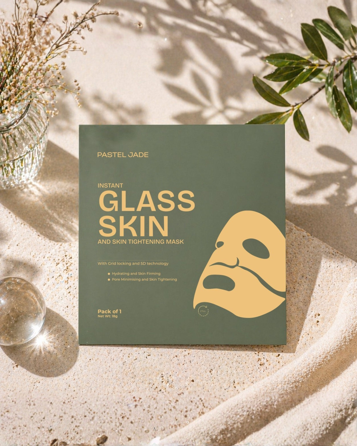Instant Glass Skin and Skin Tightening Mask pack of 1 (Bio collagen mask)