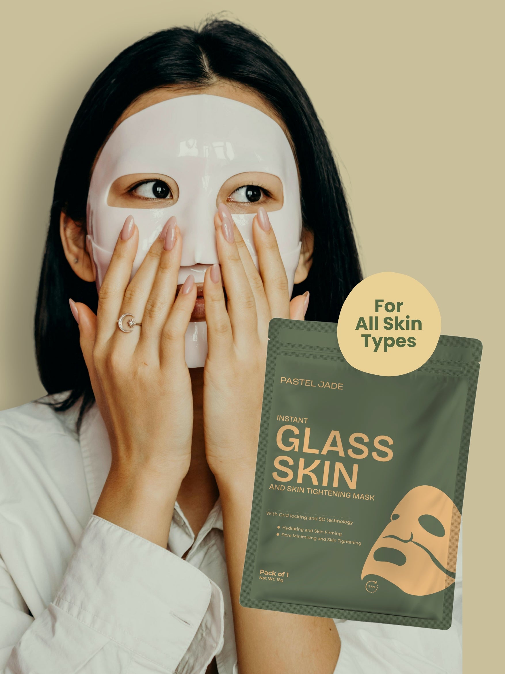 Instant Glass Skin and Skin Tightening Mask pack of 1 (Bio collagen mask)